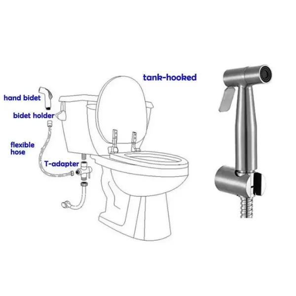 Ducha de mano de acero inoxidable 304, estilo bidé, pulverizador, grifo mezclador, cabezal