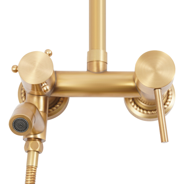 CNCEST Juego de ducha de bronce antiguo, para cuarto de baño, con ducha de lluvia redonda, cabezal de ducha y ducha de mano, ajustable CNCEST Juego de ducha de bronce antiguo, para cuarto de baño, con ducha de lluvia redonda, cabezal de ducha y ducha de mano, ajustable