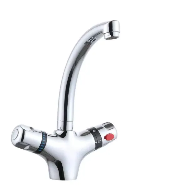 CNCEST Grifos termostáticos de cocina para lavabo con doble mango