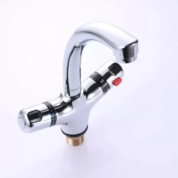 CNCEST Grifos termostáticos de cocina para lavabo con doble mango CNCEST Grifos termostáticos de cocina para lavabo con doble mango