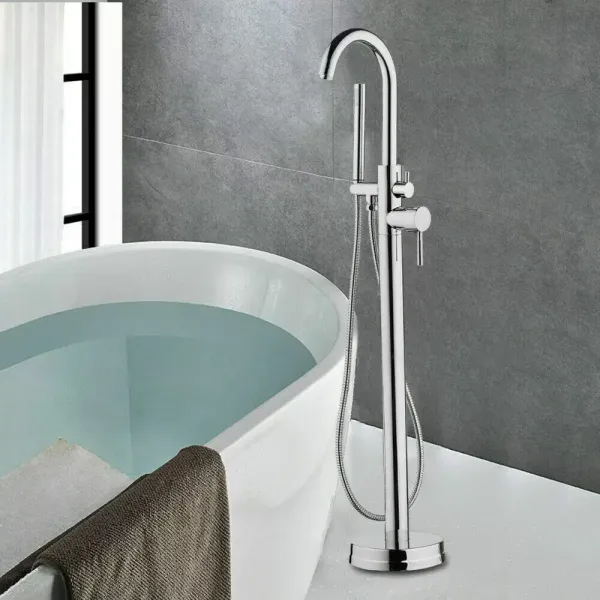 CNCEST Grifo de bañera independiente, grifo de baño, de plateado
