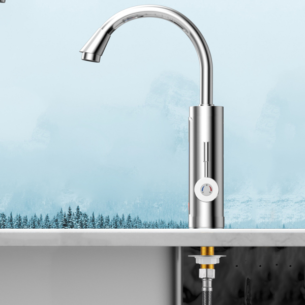 Calentador de agua eléctrico LED de 3300 W, giratorio 360°,grifo de cocina impermeable