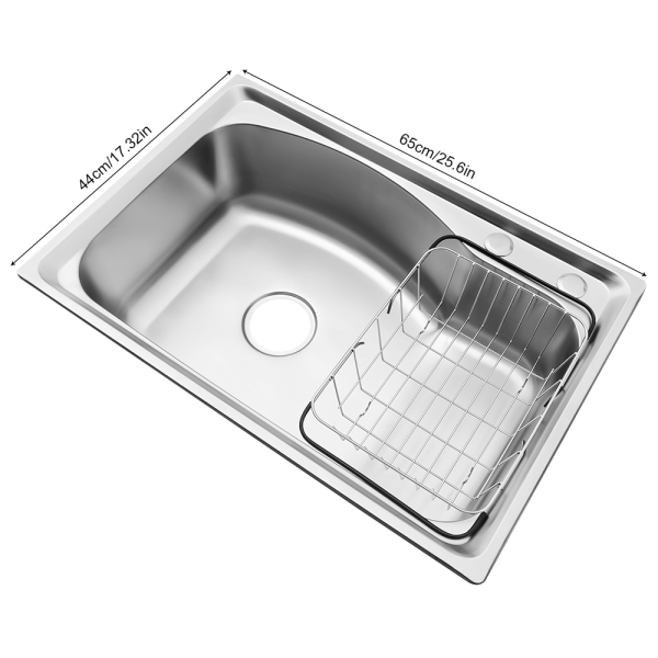 Fregadero de acero inoxidable con cesta de desagüe - fregadero de cocina de 65*44 armarios para cocina