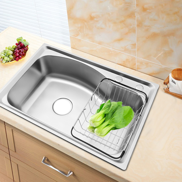 Fregadero de acero inoxidable con cesta de desagüe - fregadero de cocina de 65*44 armarios para cocina Fregadero de acero inoxidable con cesta de desagüe - fregadero de cocina de 65*44 armarios para cocina