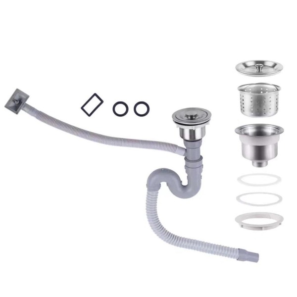 Fregadero de acero inoxidable con cesta de desagüe - fregadero de cocina de 65*44 armarios para cocina