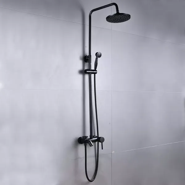 Sistema de ducha de pared con grifo para cuarto de baño-Juego de ducha completo con grifería y alcachofa de mano