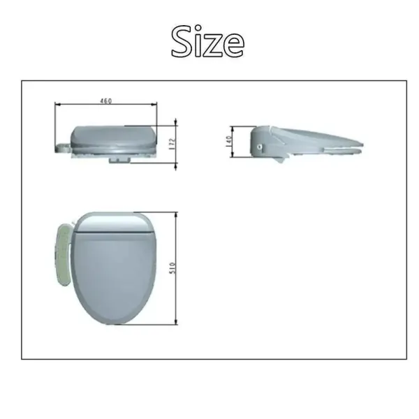 Asiento de inodoro de alta calidad, con forma de D, antibacteriano, asiento eléctrico curvado Asiento de inodoro de alta calidad, con forma de D, antibacteriano, asiento eléctrico curvado