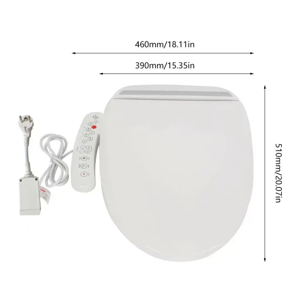 Asiento de inodoro de alta calidad, con forma de D, antibacteriano, asiento eléctrico curvado