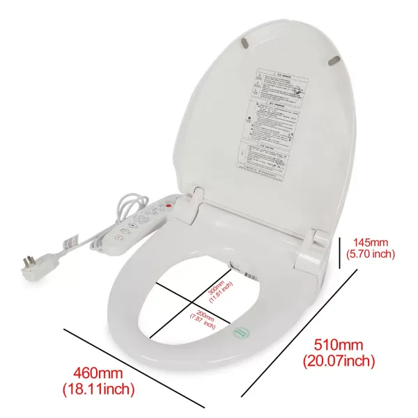 Asiento de inodoro de alta calidad, con forma de D, antibacteriano, asiento eléctrico curvado Asiento de inodoro de alta calidad, con forma de D, antibacteriano, asiento eléctrico curvado