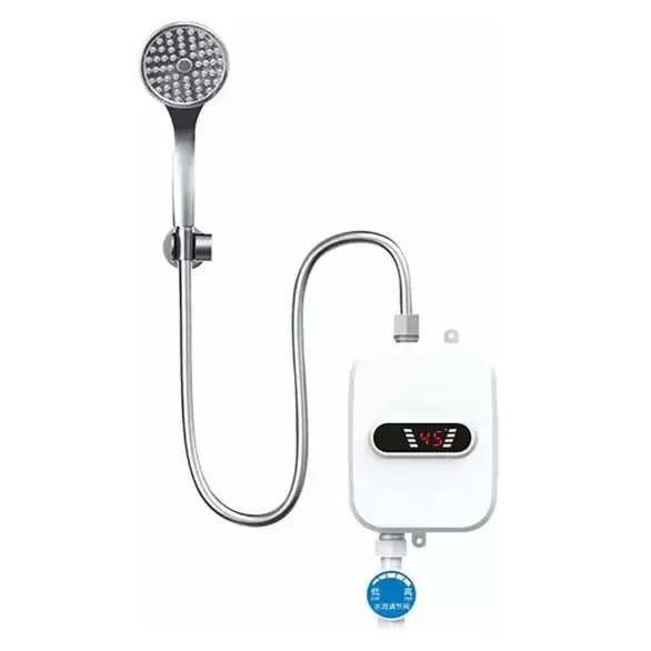 Mini Calentador de agua eléctrico de 3,5 kW, 220 V, con cabezal de ducha, calefacción instantánea para cocina, baño, calentador de agua de 55 ℃ Mini Calentador de agua eléctrico de 3,5 kW, 220 V, con cabezal de ducha, calefacción instantánea para cocina, baño, calentador de agua de 55 ℃