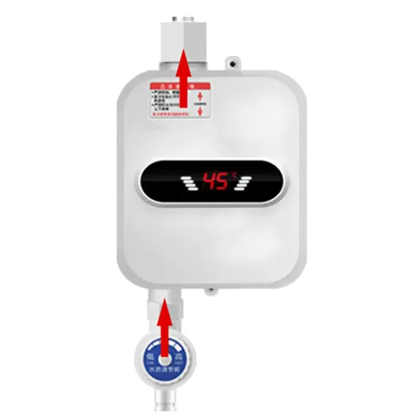 Mini Calentador de agua eléctrico de 3,5 kW, 220 V, con cabezal de ducha, calefacción instantánea para cocina, baño, calentador de agua de 55 ℃