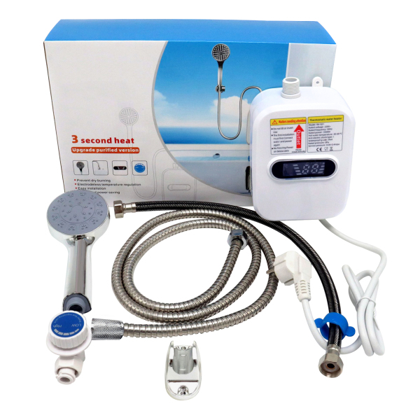 Mini calentador de agua instantáneo eléctrico de 3500 W, sin presión, con protección contra fugas, listo para enchufar, 220 V, 55 ℃