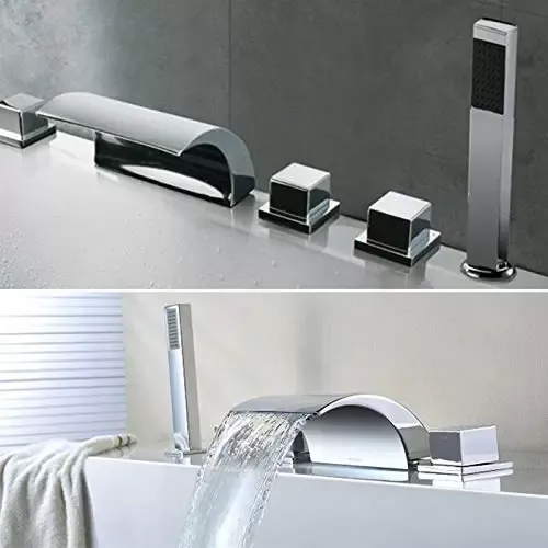 Juego de grifería para bañera (5 orificios, cromado)