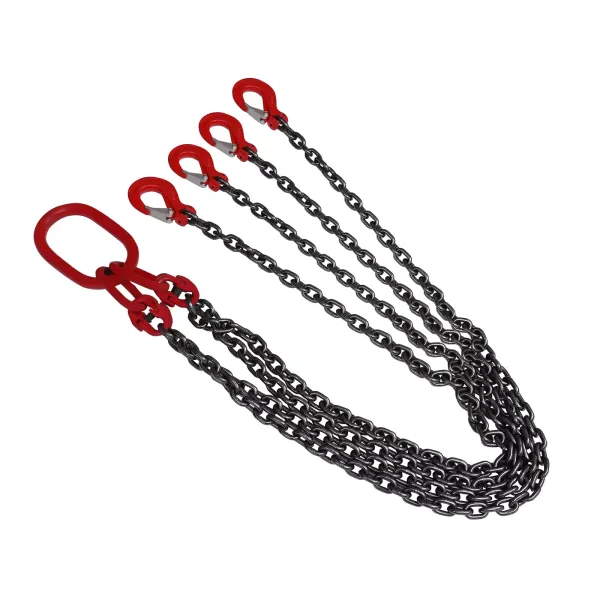 Cadena de cadena G80, cadena de tope de acero de manganeso, 5T, 4 patas, cadena de 1,5 m, cadena de alta resistencia