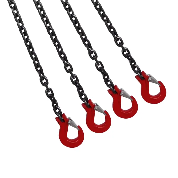 Cadena de cadena G80, cadena de tope de acero de manganeso, 5T, 4 patas, cadena de 1,5 m, cadena de alta resistencia