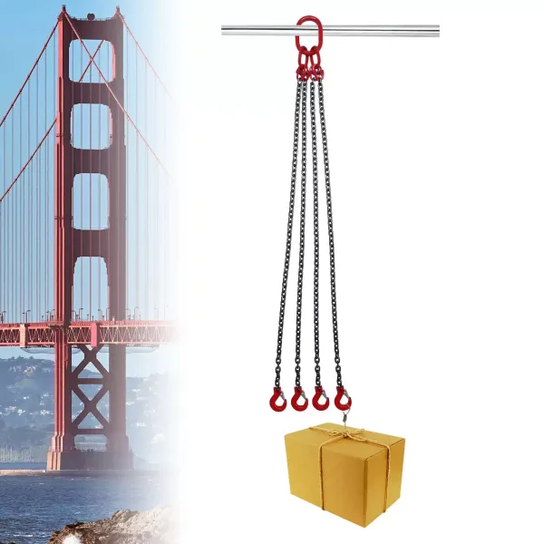 Cadena de cadena G80, cadena de tope de acero de manganeso, 5T, 4 patas, cadena de 1,5 m, cadena de alta resistencia Cadena de cadena G80, cadena de tope de acero de manganeso, 5T, 4 patas, cadena de 1,5 m, cadena de alta resistencia