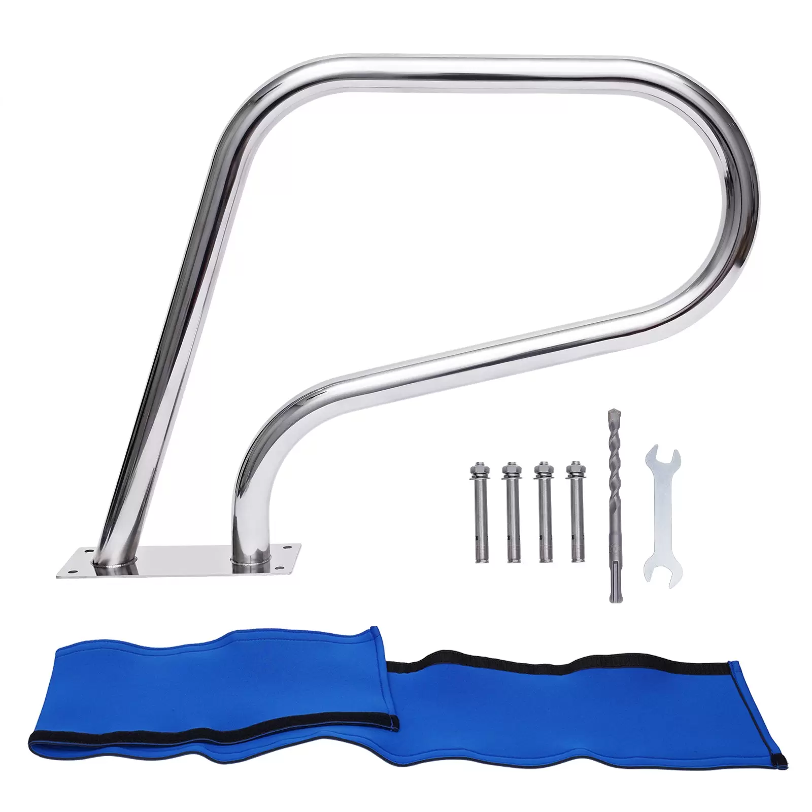 Piscina de acero inoxidable con capacidad de carga de 120 kg, pasamanos para piscina, pasamanos con tapa para asa