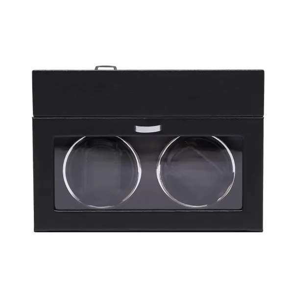 Caja de reloj automática de lujo para 2 relojes, para relojes automáticos, color negro, Negro
