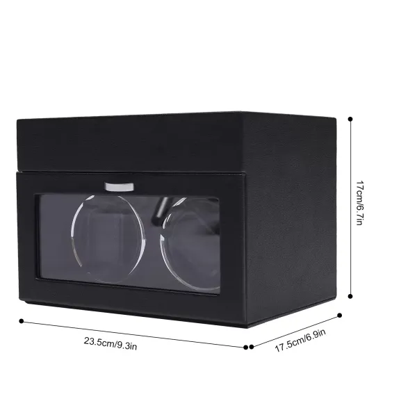 Caja de reloj automática de lujo para 2 relojes, para relojes automáticos, color negro, Negro Caja de reloj automática de lujo para 2 relojes, para relojes automáticos, color negro, Negro