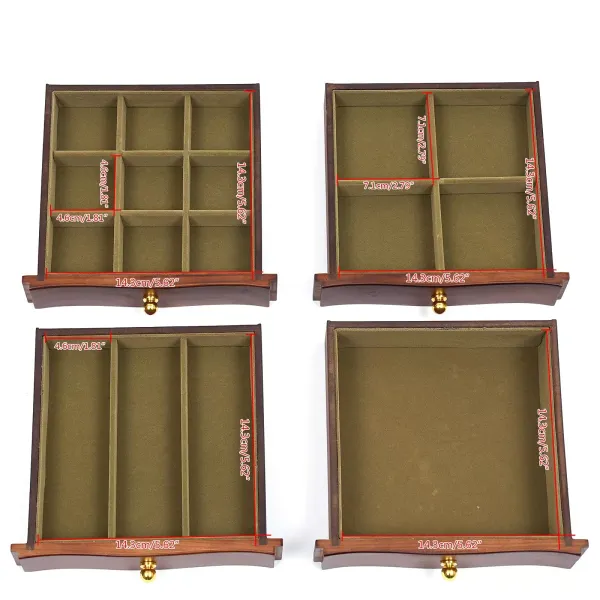 Joyero de madera grande, 5 niveles, con 5 cajones, 2 armarios plegables y espejo, color marrón Joyero de madera grande, 5 niveles, con 5 cajones, 2 armarios plegables y espejo, color marrón