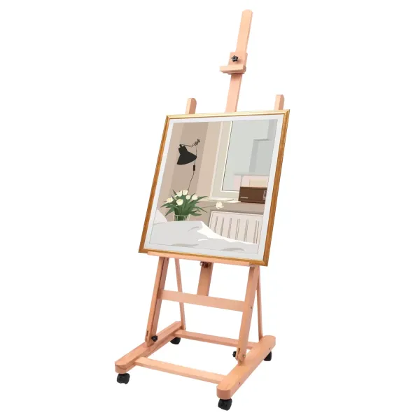 Caballete de estilo francés pequeño de 48 pulgadas con caja de dibujo de estudio y campo, inclinable