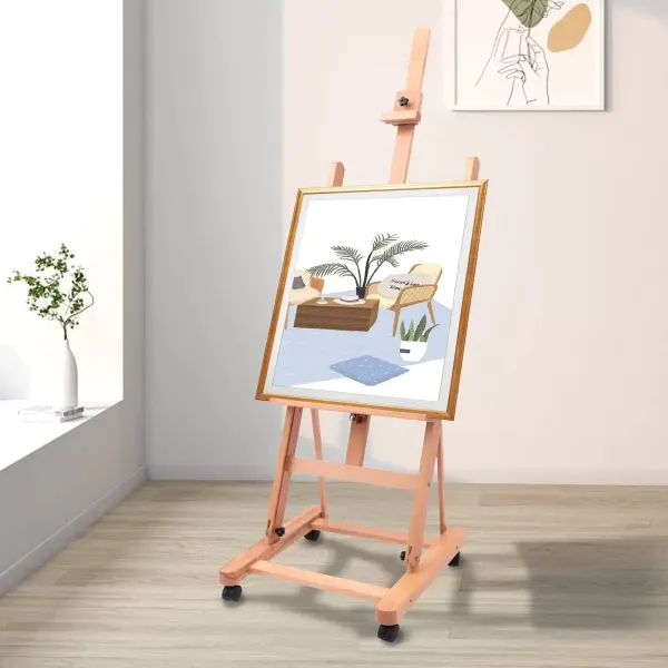 Caballete de estilo francés pequeño de 48 pulgadas con caja de dibujo de estudio y campo, inclinable