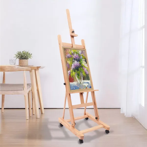 Caballete de estilo francés pequeño de 48 pulgadas con caja de dibujo de estudio y campo, inclinable