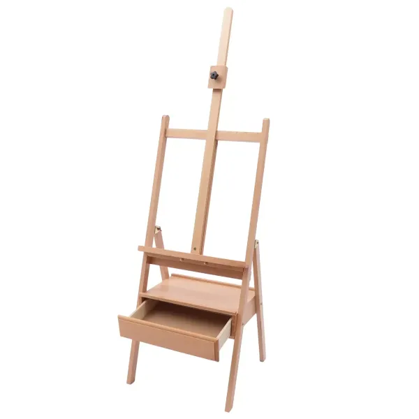 Caballete de madera en forma de H con caja – Caballete de campo ajustable de 200 cm, Caballete plegable fácil para artista Caballete de madera en forma de H con caja – Caballete de campo ajustable de 200 cm, Caballete plegable fácil para artista