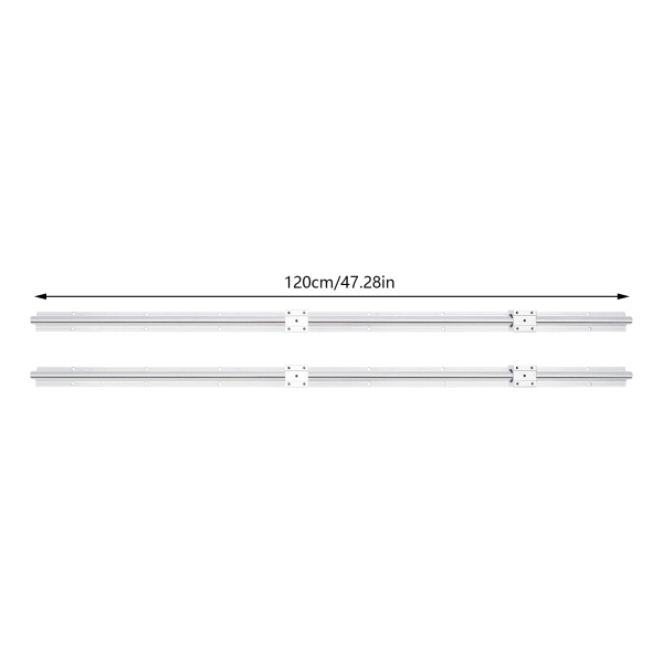 Riel lineal SBR16 1200 mm 2 piezas guía lineal plateada con 4 bloques de rodamientos SBR16UU Riel inoxidable Riel lineal SBR16 1200 mm 2 piezas guía lineal plateada con 4 bloques de rodamientos SBR16UU Riel inoxidable