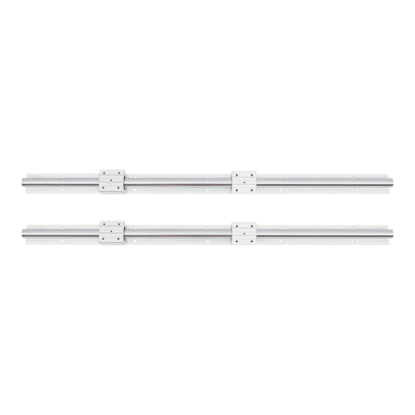 Guía lineal SBR25 1000mm 2 piezas plateadas con 4 piezas de carcasa de rodamiento SBR25UU con orificios pretaladrados