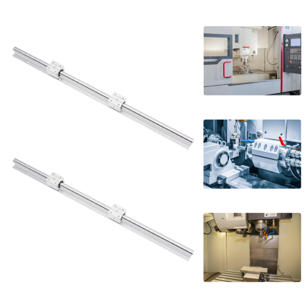 Guía lineal SBR25 1000mm 2 piezas plateadas con 4 piezas de carcasa de rodamiento SBR25UU con orificios pretaladrados Guía lineal SBR25 1000mm 2 piezas plateadas con 4 piezas de carcasa de rodamiento SBR25UU con orificios pretaladrados