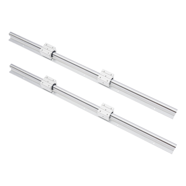 Guía lineal SBR25 1000mm 2 piezas plateadas con 4 piezas de carcasa de rodamiento SBR25UU con orificios pretaladrados Guía lineal SBR25 1000mm 2 piezas plateadas con 4 piezas de carcasa de rodamiento SBR25UU con orificios pretaladrados