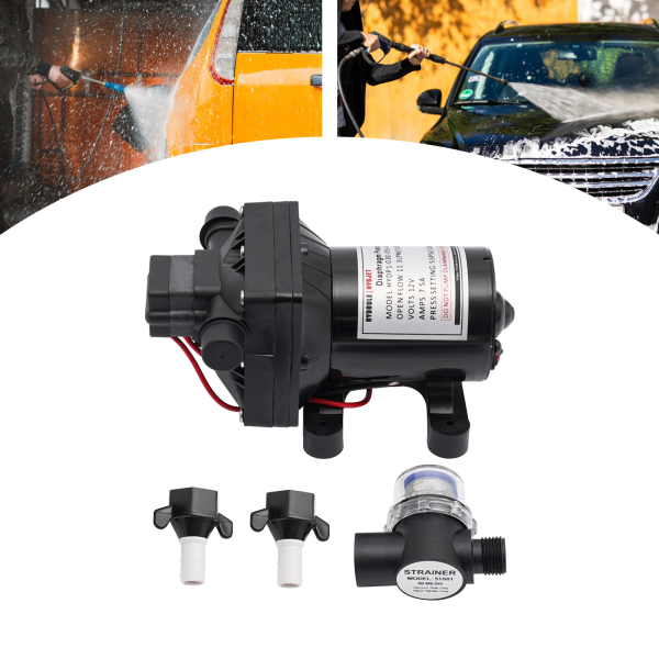 Bomba de diafragma de 12 V autocebante, bomba de pulverización eléctrica 55 psi, 3 GPM, 11,3 L/min, bomba de succión Bomba de diafragma de 12 V autocebante, bomba de pulverización eléctrica 55 psi, 3 GPM, 11,3 L/min, bomba de succión