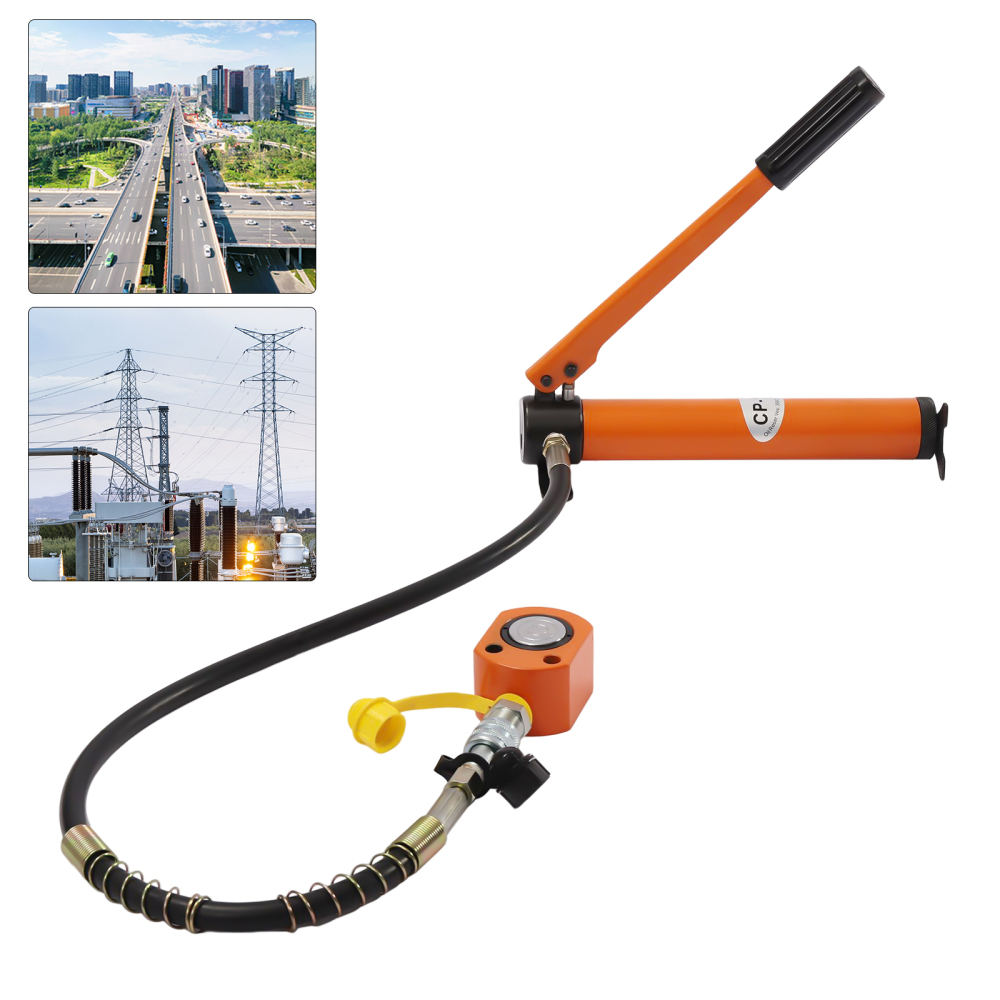 10T Gato hidráulico de cilindro, mini gato hidráulico de acción simple con bomba manual hidráulica CP-180, carrera de 0,43"