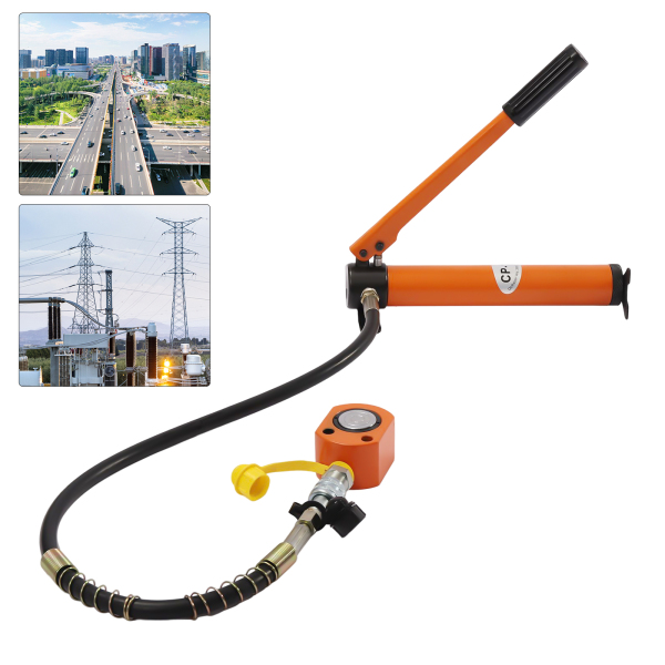 10T Gato hidráulico de cilindro, mini gato hidráulico de acción simple con bomba manual hidráulica CP-180, carrera de 0,43"