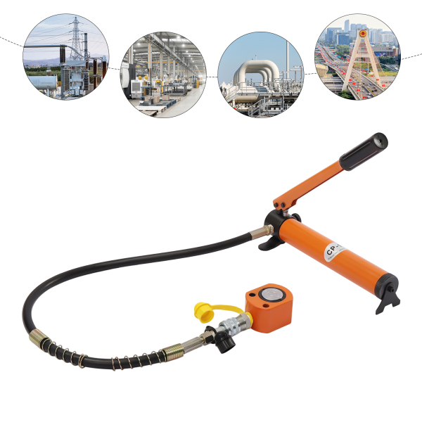 10T Gato hidráulico de cilindro, mini gato hidráulico de acción simple con bomba manual hidráulica CP-180, carrera de 0,43"