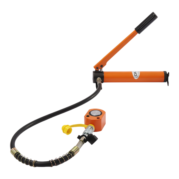 10T Gato hidráulico de cilindro, mini gato hidráulico de acción simple con bomba manual hidráulica CP-180, carrera de 0,43"