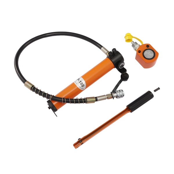 10T Gato hidráulico de cilindro, mini gato hidráulico de acción simple con bomba manual hidráulica CP-180, carrera de 0,43"