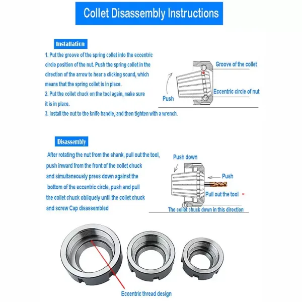 Collet Set de 22 piezas ER40 Ø 4 – 25 mm – Juego de alicates de sujeción para máquina fresadora