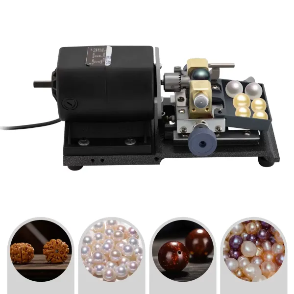 Juego completo de 220 V joyas jade perla sin escalonamiento taladro herramientas, 500-15000rpm Velocidad Ajustable, Perforada Tamaño 4-35mm (negro)