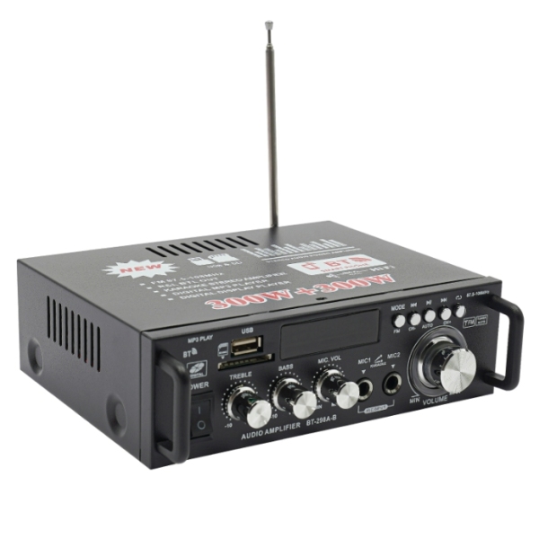 Amplificador de potencia BT-298A, amplificador de audio, compatible con tarjeta SD, disco U, Bluetooth y MP3