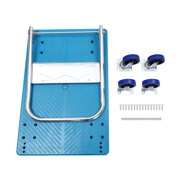 Carro de mano plegable, carro de mano plegable, plegable para ahorrar espacio, Azul, 300kg
