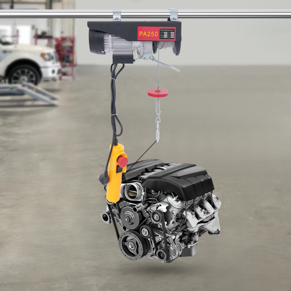 Polipasto Eléctrico con Control Remoto para Garajes y Almacenes - 250 kg con Parada de Emergencia, Cable de Acero Negro de 18 m Polipasto Eléctrico con Control Remoto para Garajes y Almacenes - 250 kg con Parada de Emergencia, Cable de Acero Negro de 18 m
