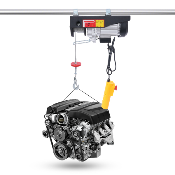 Polipasto Eléctrico con Control Remoto para Garajes y Almacenes - 500 kg con Parada de Emergencia, Cable de Acero Negro de 18 m Polipasto Eléctrico con Control Remoto para Garajes y Almacenes - 500 kg con Parada de Emergencia, Cable de Acero Negro de 18 m