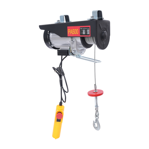 Polipasto Eléctrico con Control Remoto para Garajes y Almacenes - 500 kg con Parada de Emergencia, Cable de Acero Negro de 18 m Polipasto Eléctrico con Control Remoto para Garajes y Almacenes - 500 kg con Parada de Emergencia, Cable de Acero Negro de 18 m