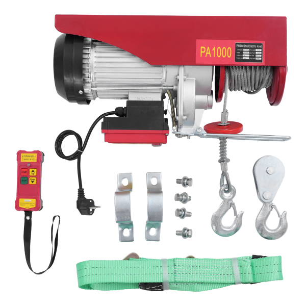 Polipasto eléctrico de cable de acero de 1000 kg y 12 m con control remoto inalámbrico, polipasto eléctrico de control inalámbrico, polipasto eléctrico de doble eslinga Polipasto eléctrico de cable de acero de 1000 kg y 12 m con control remoto inalámbrico, polipasto eléctrico de control inalámbrico, polipasto eléctrico de doble eslinga
