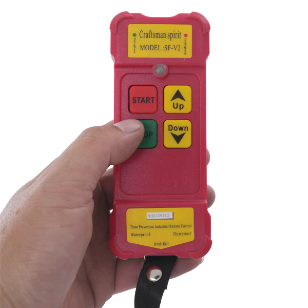 Polipasto eléctrico de cable de acero de 1000 kg y 12 m con control remoto inalámbrico, polipasto eléctrico de control inalámbrico, polipasto eléctrico de doble eslinga