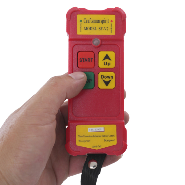 Polipasto eléctrico de cable de acero de 250 kg y 12 m con control remoto inalámbrico, polipasto eléctrico de control inalámbrico, polipasto eléctrico de doble eslinga