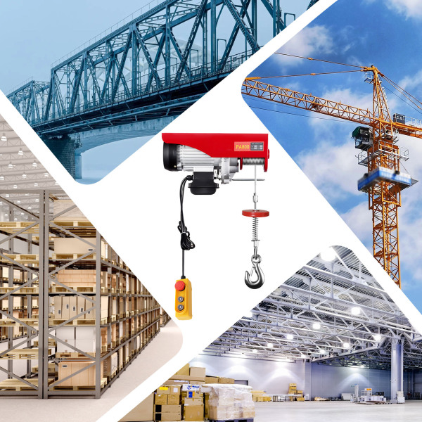Cabrestante eléctrico de 800 kg, con función de frenado automático, con mando a distancia por cable, de emergencia Cabrestante eléctrico de 800 kg, con función de frenado automático, con mando a distancia por cable, de emergencia