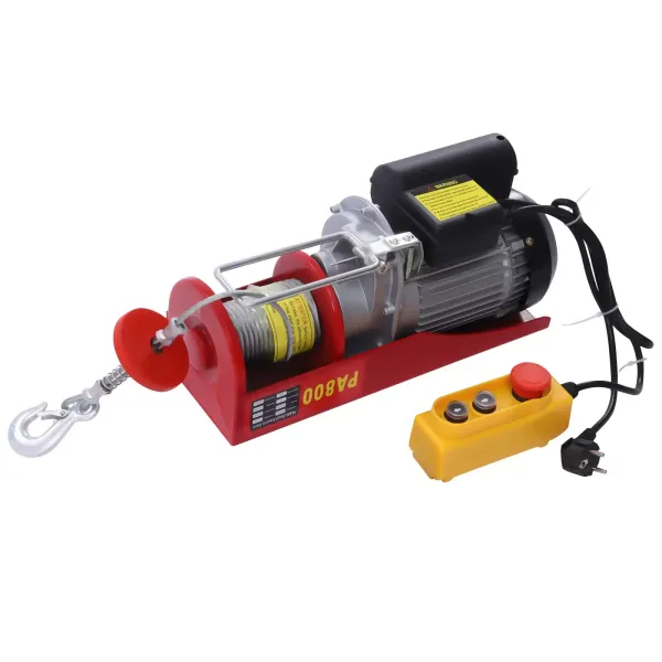 Cabrestante eléctrico de 800 kg, con función de frenado automático, con mando a distancia por cable, de emergencia